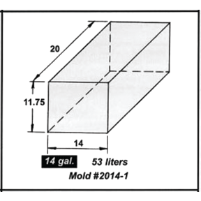 Dimensions of Trionic Corp 14 Gallon Short Rectangular Water or Holding Tank