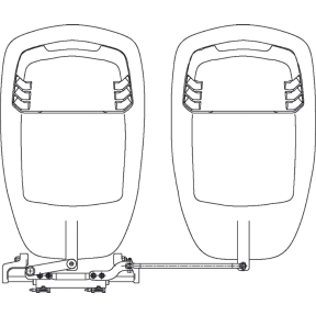 Diagram of U-flex A94 Tie Bar for Twin Outboard Engine with Single Hydraulic Steering Cylinder