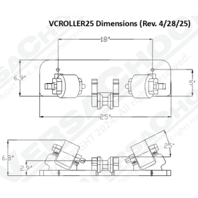 2 or 4 Wheel Roller Kits - 25" Wide