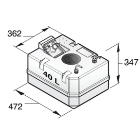 dia of Vetus Vetus Diesel Fuel Tank - 10.5 GA