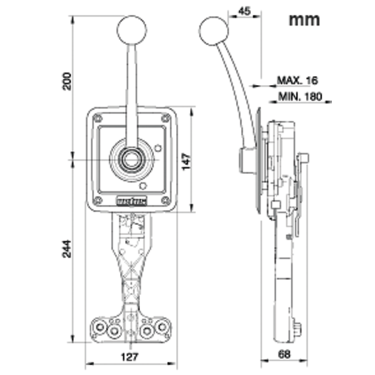 Single Dual Function Lever Side Mount Engine Control