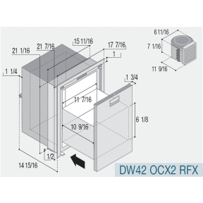 DW42 OCX2 Refrigerator - Stainless Steel - 1.5 cu. ft.