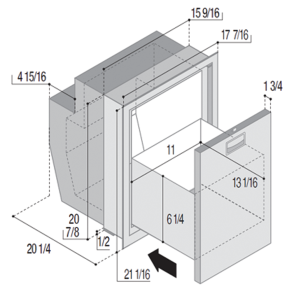 DW51 Refrigerator/Freezer Stainless Steel - 1.8 cu. ft. (Flush Flange)