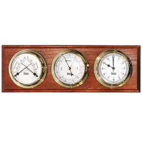 Endurance Weather Center - Brass with Mahogany Plaque