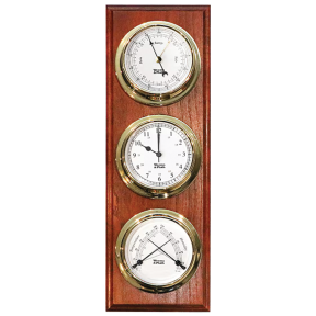 Endurance Weather Center - Brass with Mahogany Plaque