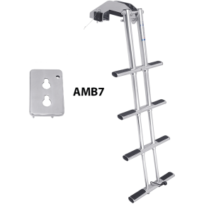 Stainless Steel Telescoping Dive Door Ladder, Floor Mount