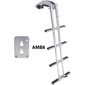 Stainless Steel Telescoping Dive Door Ladder, Floor Mount
