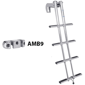 Stainless Steel Telescoping Dive Door Ladder, Wall Mount