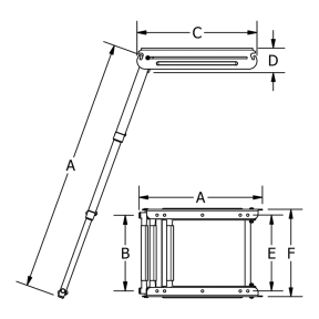 Under Platform Ladder, Spring Loaded - Stainless Steel