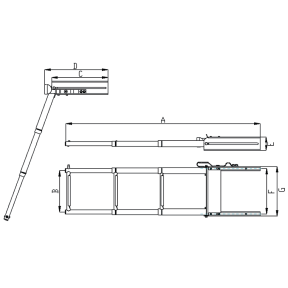 Under Platform Ladder with Quick Release Latch - Stainless Steel