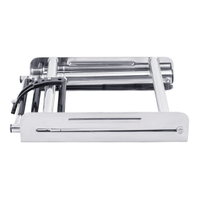 Under Platform Shelved Telescoping Ladder - Stainless Steel