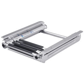Wide Mount Under Platform 3 Step Ladder, Spring Loaded - Stainless Steel