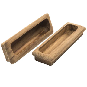 alt of Whitecap Industries Large Rectangular Teak Drawer Pull