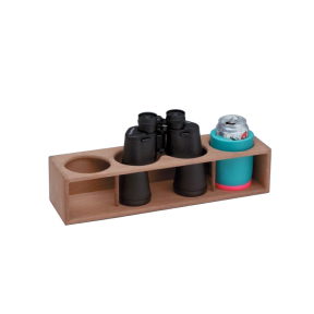Insulator Teak Four Drink and Binocular Rack