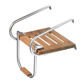 displayed of Whitecap Industries Teak Step Tread for Swim Platform Ladder