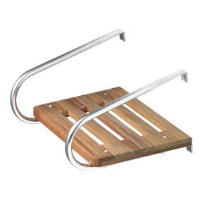 60901 of Whitecap Industries Teak Swim Platform With Dual Handrails