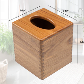 WhiteCap Industries Teak Tissue Box Holder - Thumbnail 2
