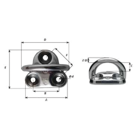 Dimensions of Wichard Low Profile Folding Pad Eyes