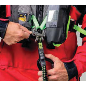 Wichard Proline'R Releasable Safety Tether - 1 Snap Shackle, 2 Snap Hooks, Elastic