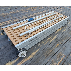 HG200 Safe Portable Aluminum/Teak Boat Access Ramp w/ Handrail (6 ft. 7")