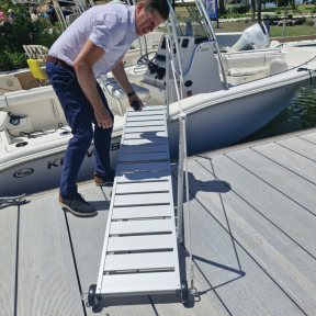 MG200 Safe Portable Aluminum Boat Access Ramp w/ Handrail (6 ft. 7")