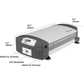 1800W Freedom HF Modified SW Inverter Charger - 12V DC In, 120V AC Out, 40A