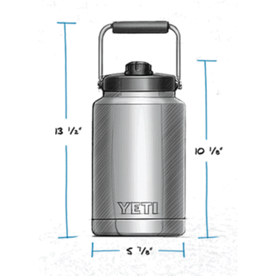 Dimensions of Yeti Coolers Rambler Insulated Half Gallon Jug
