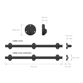 Zipwake Zipwake Transom Cable Cover Kit