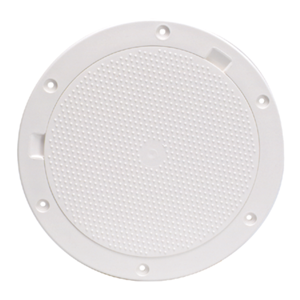 8IN WHT DIMPLE PRY OUT DECK PLATE