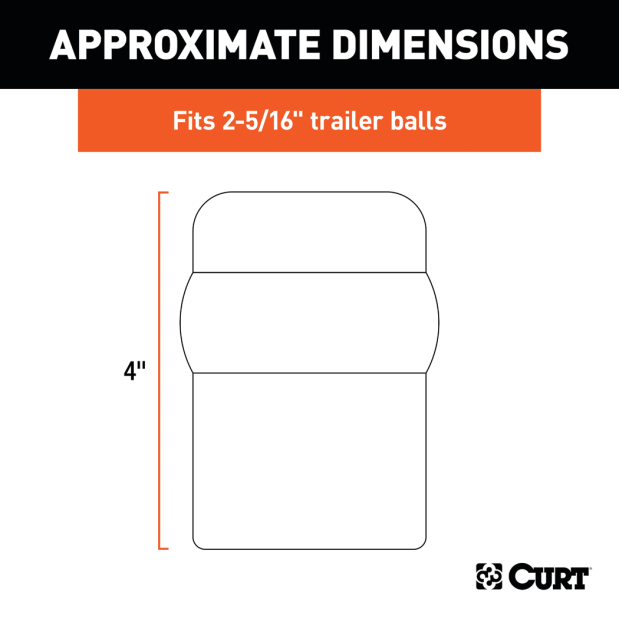 Trailer Ball Cover (Fits 2-5/16" Balls, Black Rubber)