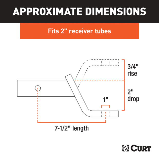 Class 3 Ball Mount (2" Shank, 7,500 lbs., 2" Drop, 7-1/2" Long)