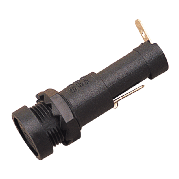 Round Fuse Holder w/ Flush Cap - Spade Terminal