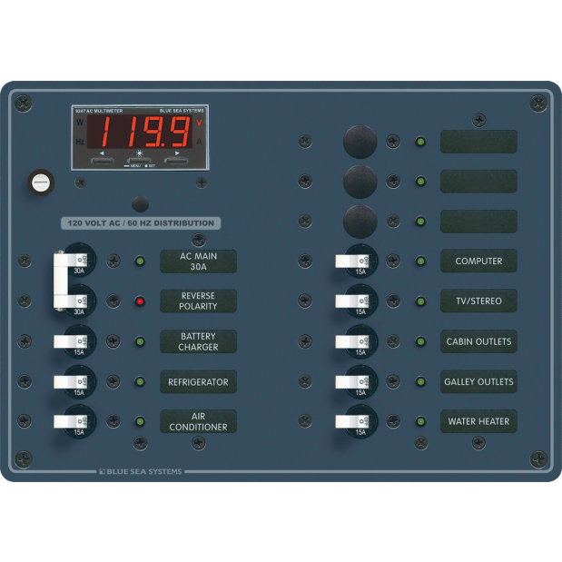 AC Main + 6 Positions/DC Main + 18 Positions Circuit Breaker Panel