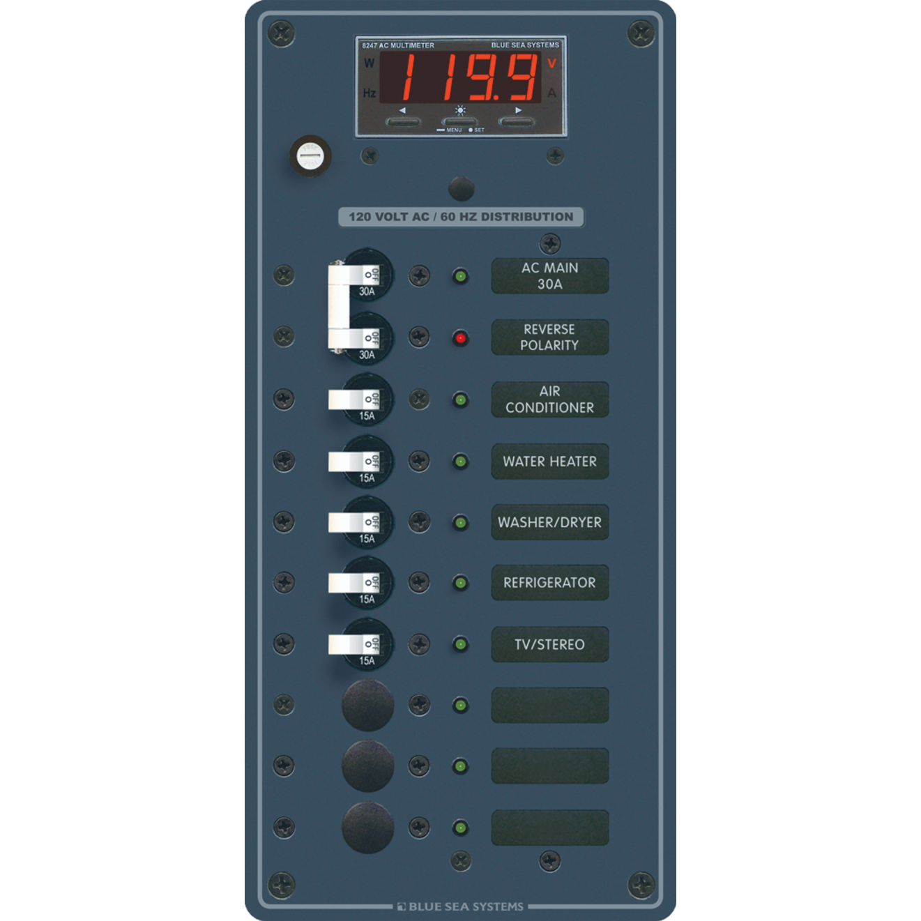 AC Main + 11 Positions Circuit Breaker Panel