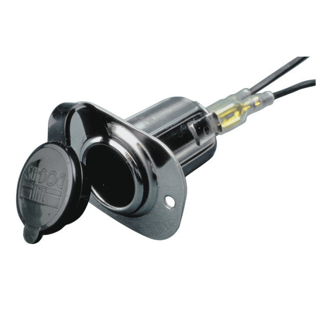 Power Socket 12-Volt with Stamped 304 Stainless Mounting Plate