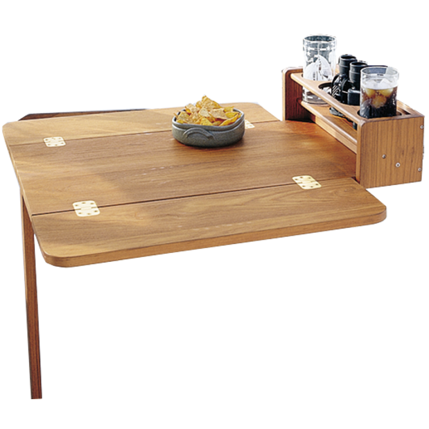 Cockpit Table w&frasl;Folding Leafs &amp; Four Drink Holders