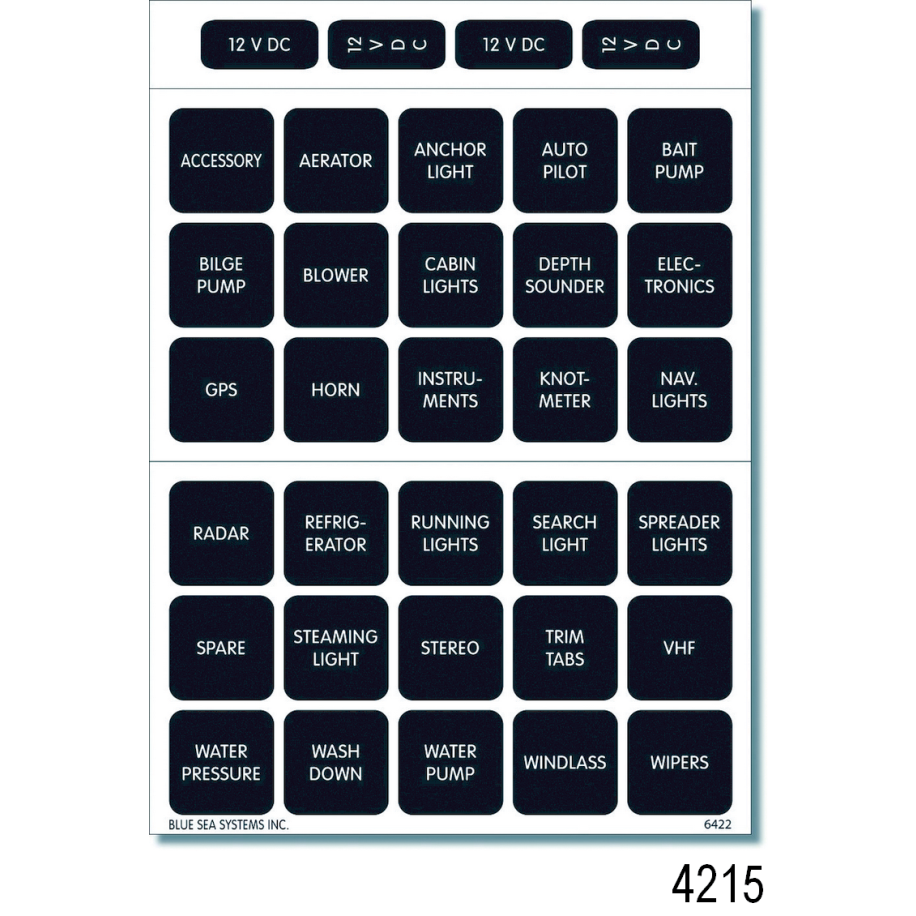 Panel Labels - Square Format, Basic Square Format Label Kit (30 Labels)