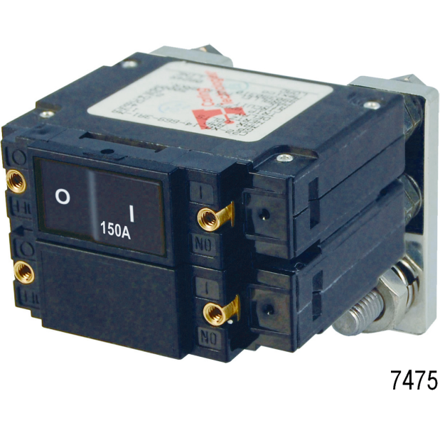 C-Series DC Flat Rocker Double Pole Circuit Breakers, 200A DC