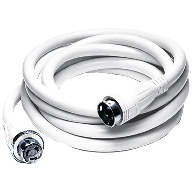 50A 125V WHT POWER CORD 50FT W/LED