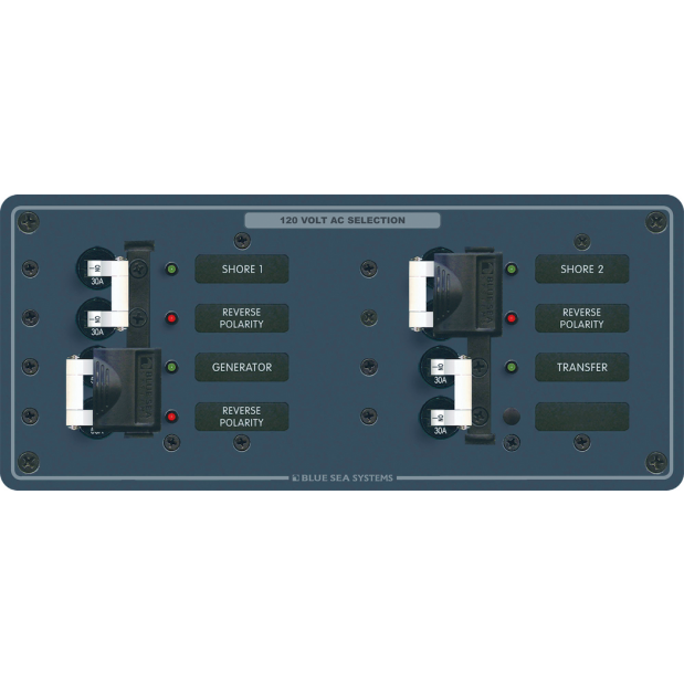 2 Sources Selector/AC Main + 4 Positions Circuit Breaker Panel