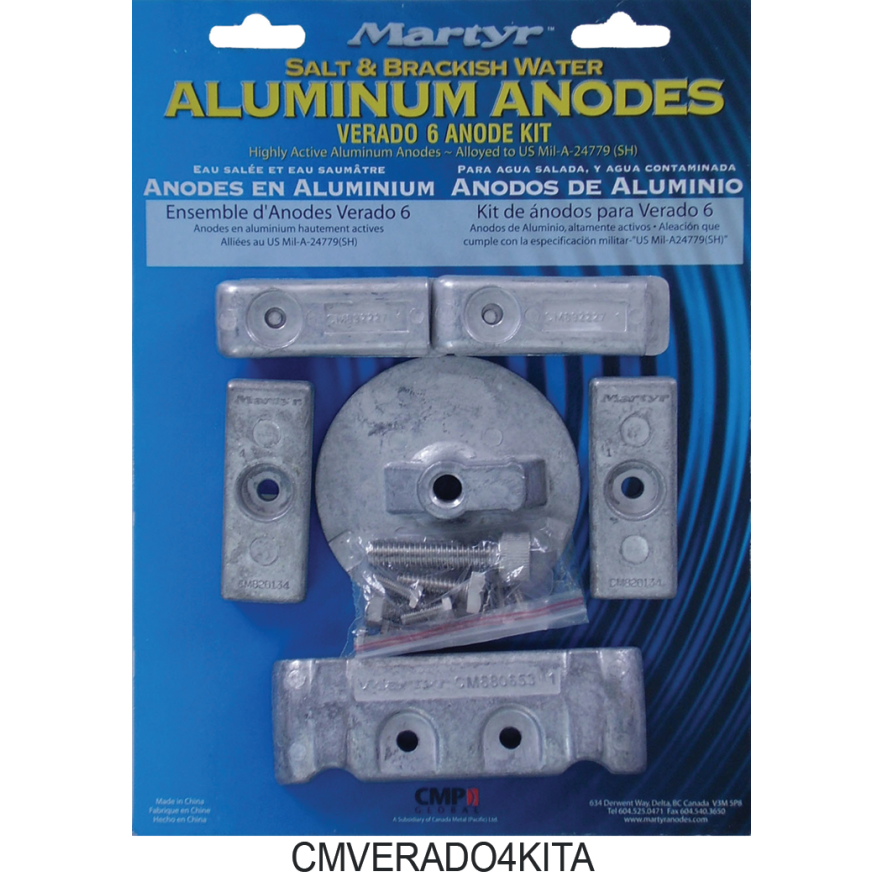 ALU MERC VERADO 6 CYLINDER ANODE KIT