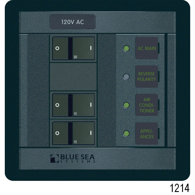 360 Panel System DC Breakers No Meters - 4 Positions, Black Toggle