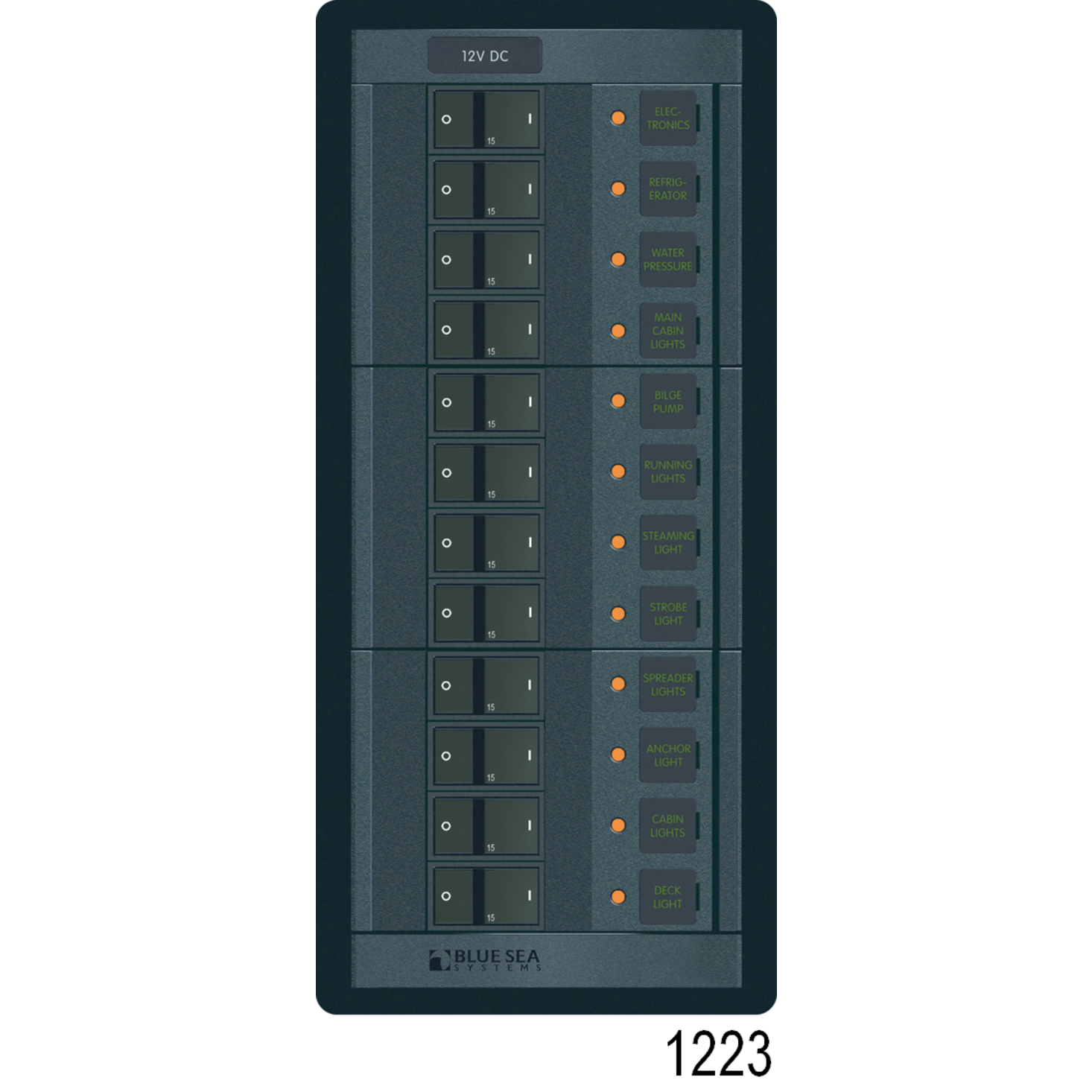 360 Panel Systems DC - 8 Positions with Analog Amp & Voltmeters - 15 A