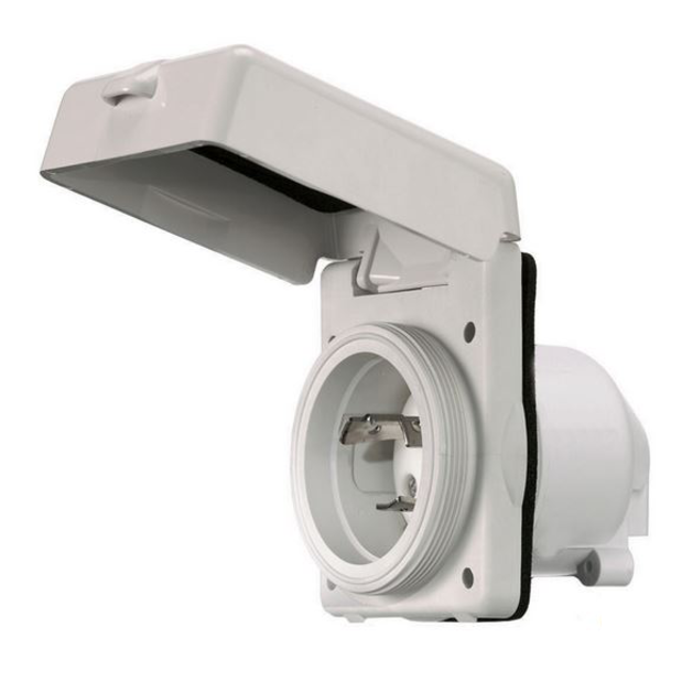 30 Amp 125V Square Plastic Shore Power Inlet