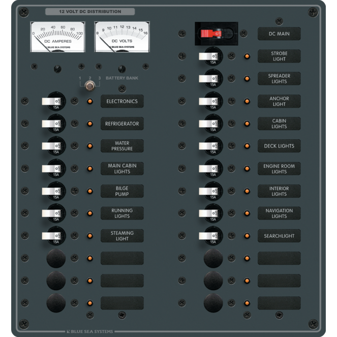 DC Main + 22 Position Circuit Breaker Panel