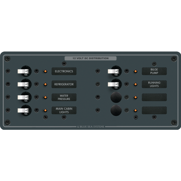 DC 8 Position Circuit Breaker Panel