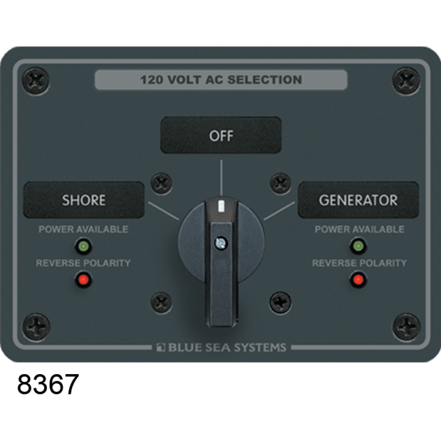 #9009 120V AC 2-Source Selector Rotary Switch &amp; Panels - 30A