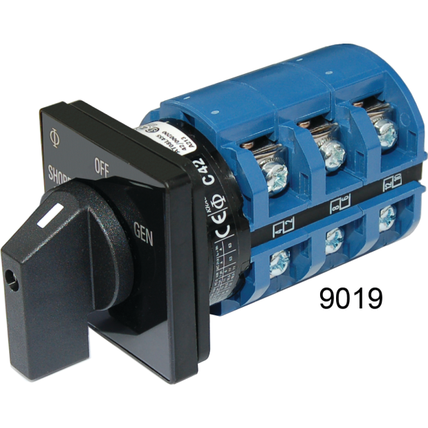 #9019 120&frasl;240V AC 2-Source Selector Rotary Switch &amp; Panels - 65A