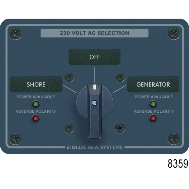 No. 9077 120/240V AC 3-Source Selector Rotary Switch & Panels - 65A, 120V 65A ROTARY SOURCE SELECTOR 3 SOURCE