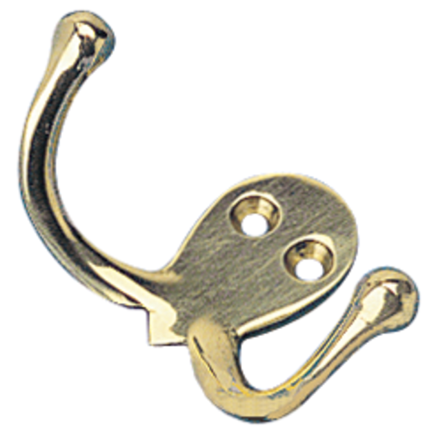 BRS DBL COAT HOOK